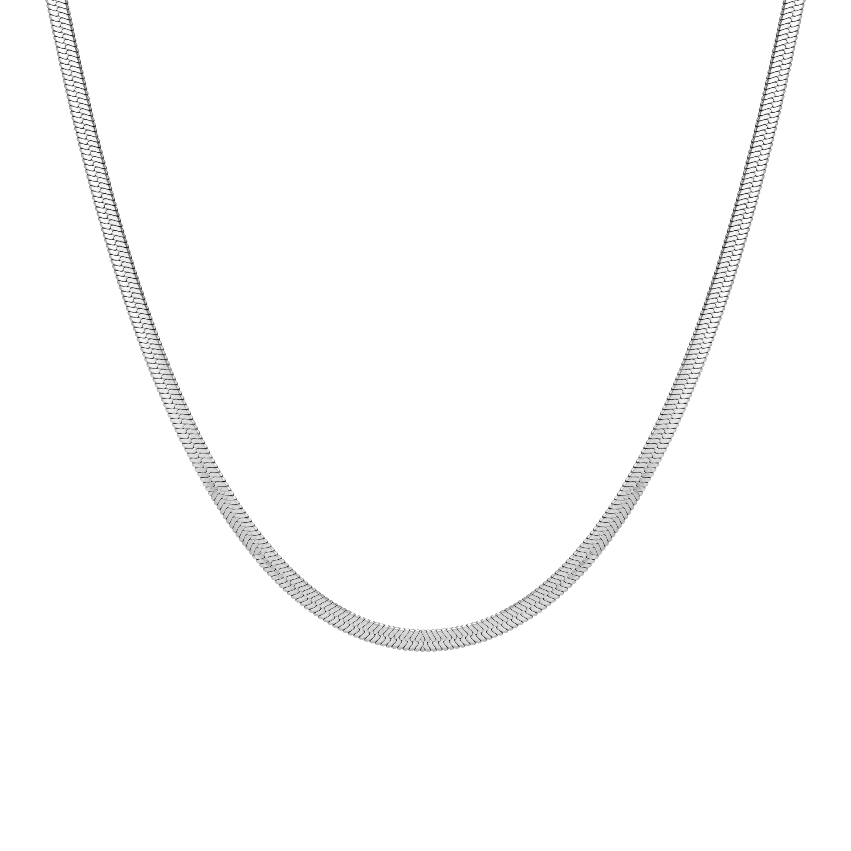 Herringbone Necklace - 3mm Silver