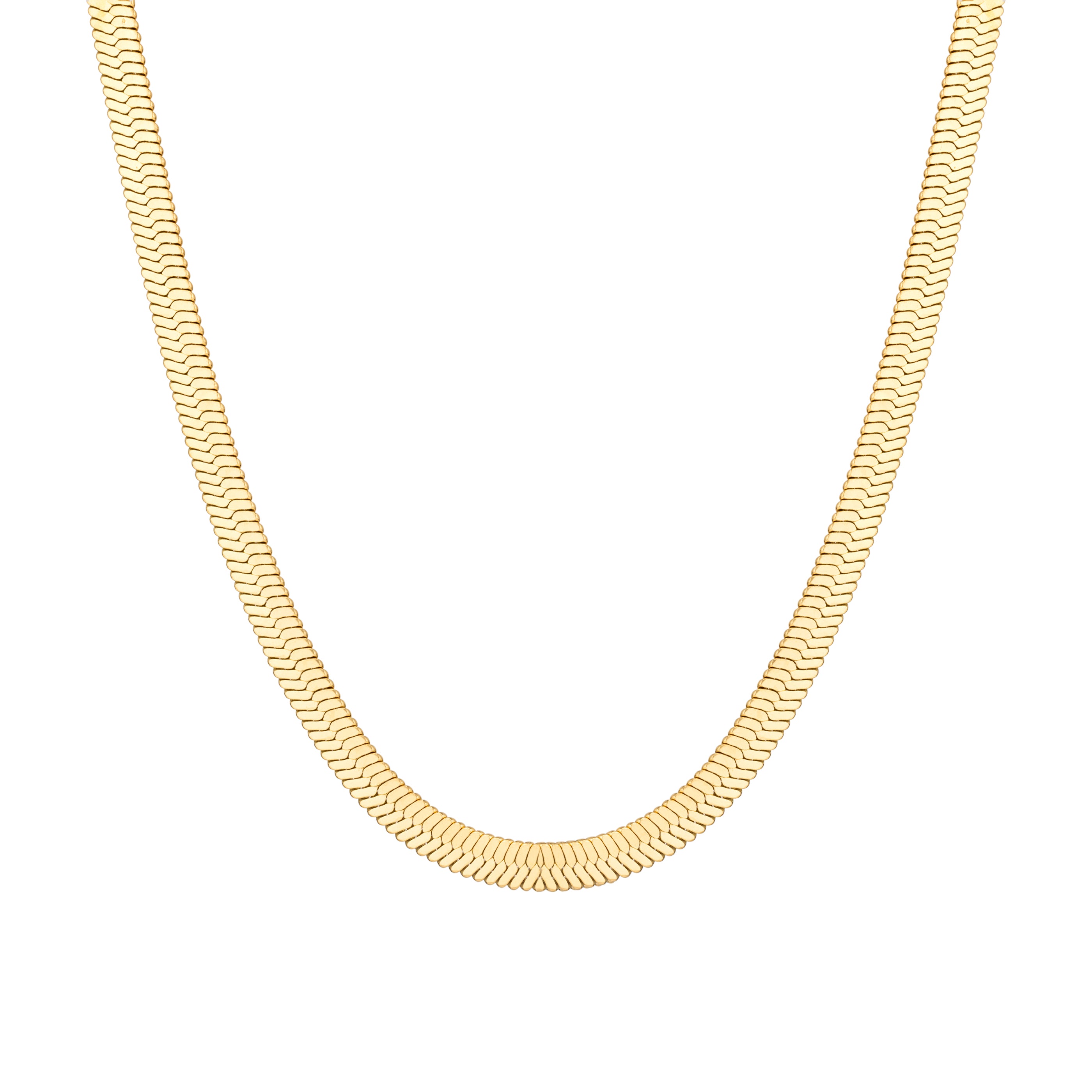 Herringbone Necklace - 5mm Gold