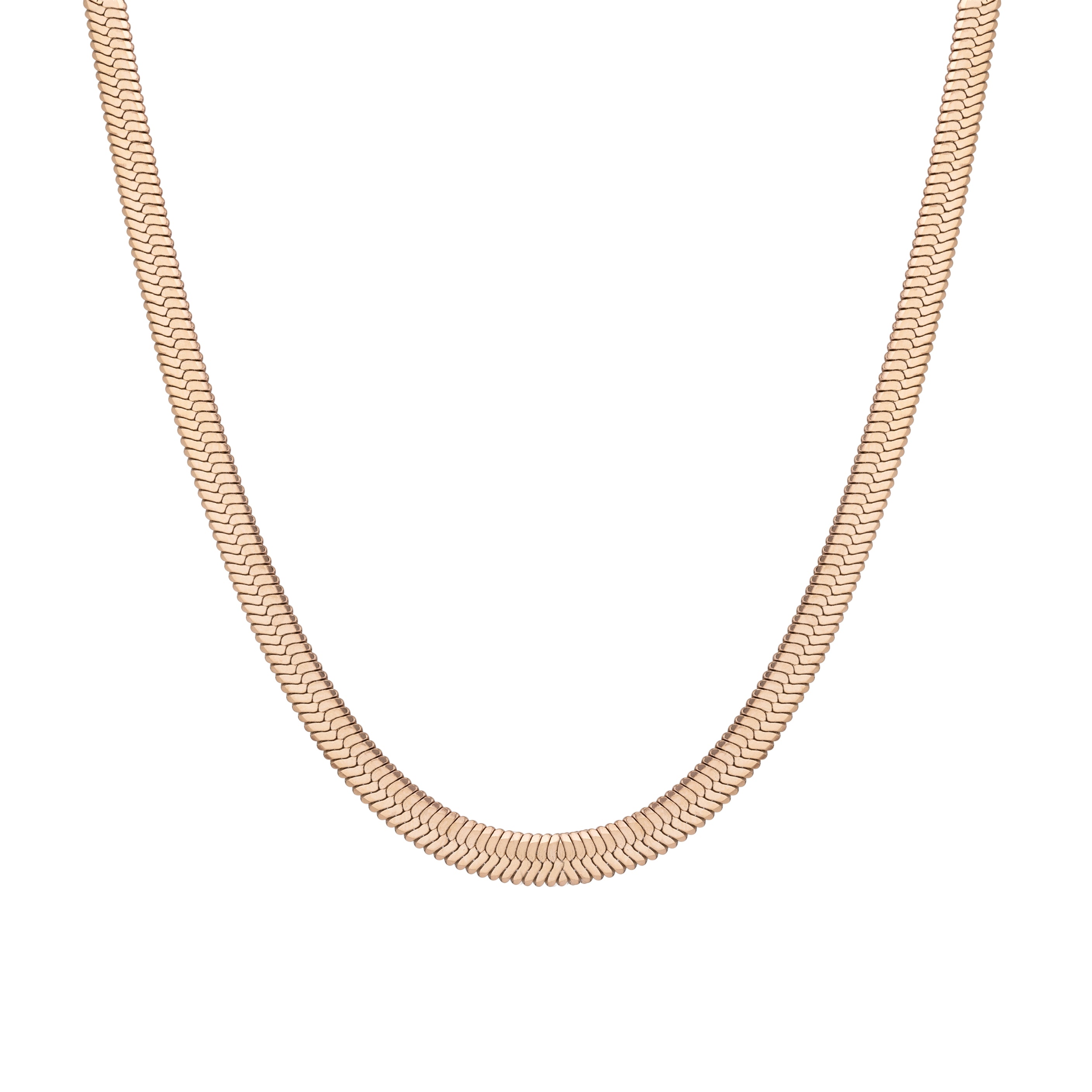 Herringbone Necklace - 5mm Rose Gold