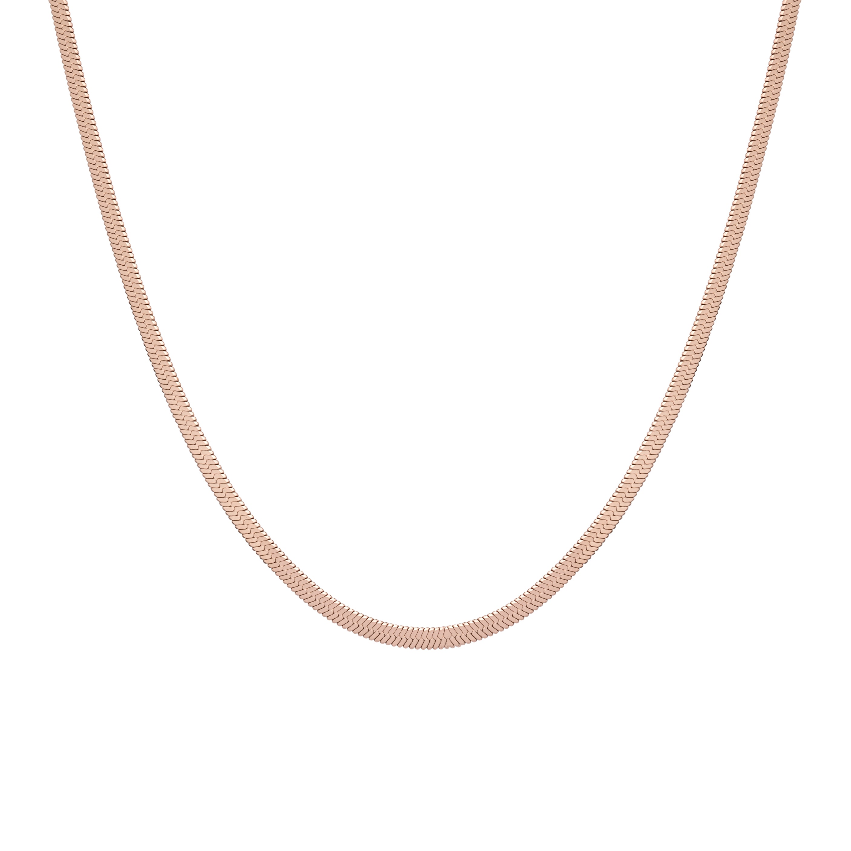 Herringbone Necklace - 3mm Rose Gold