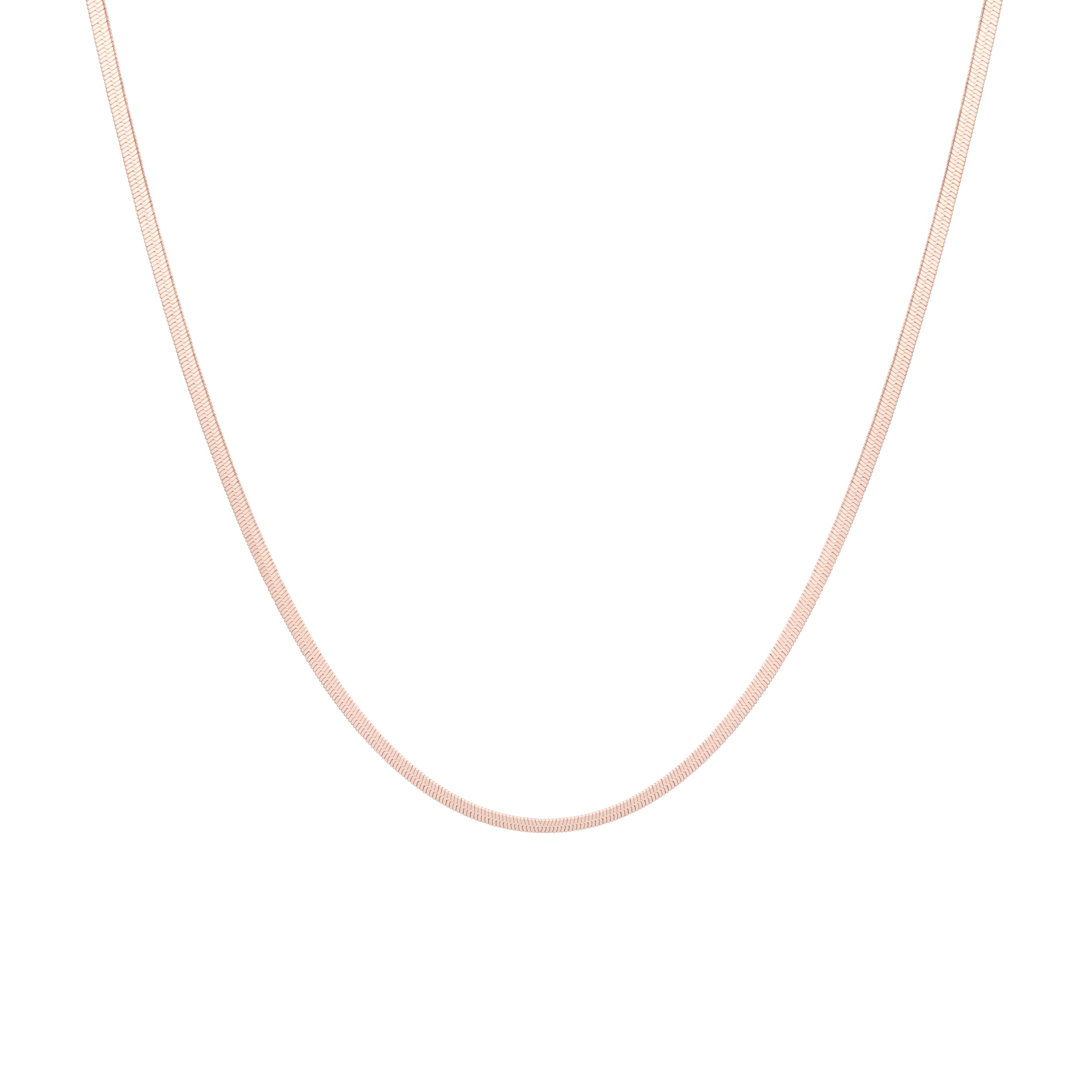 Herringbone Necklace - 2mm Rose Gold