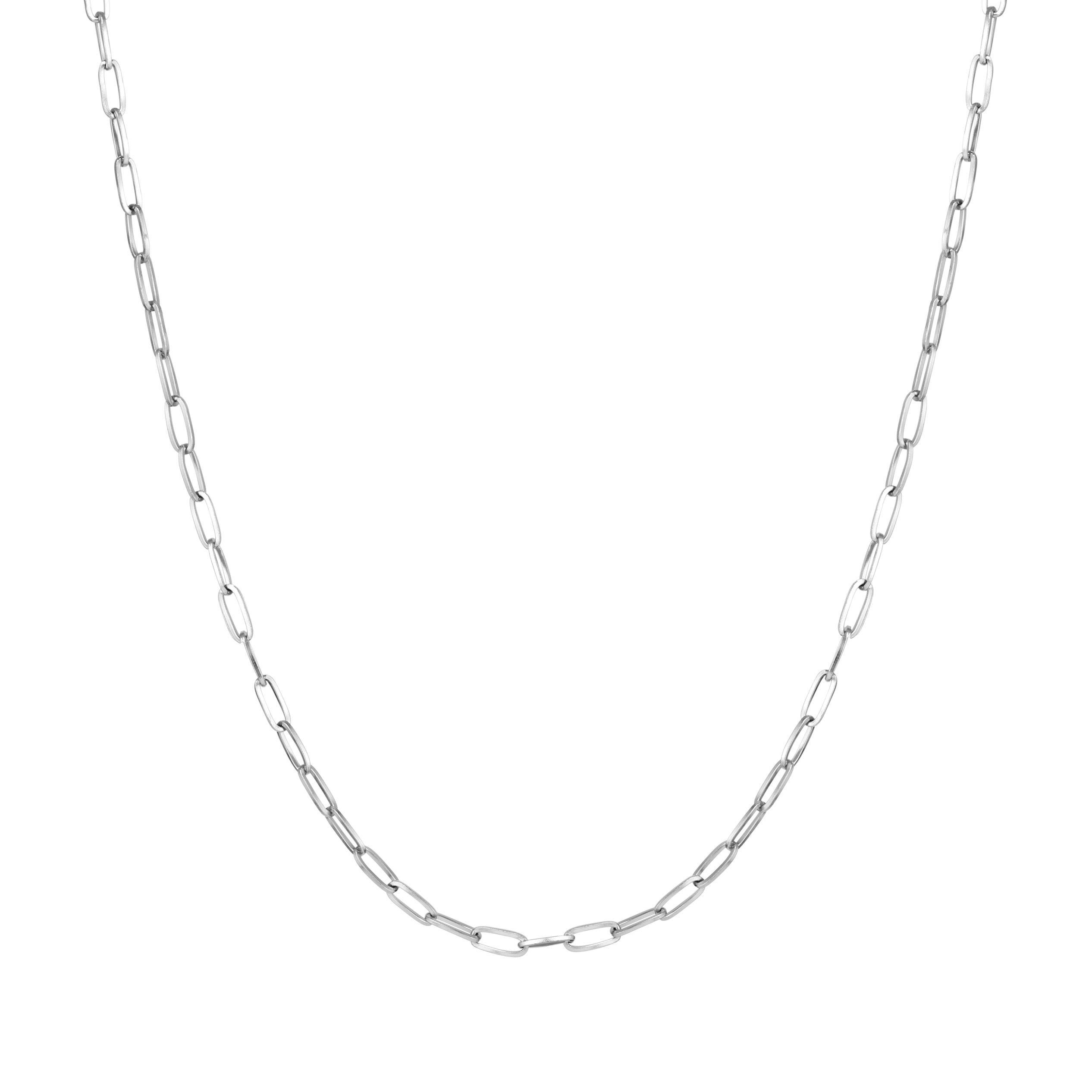 Dainty Paperclip Necklace - Silver