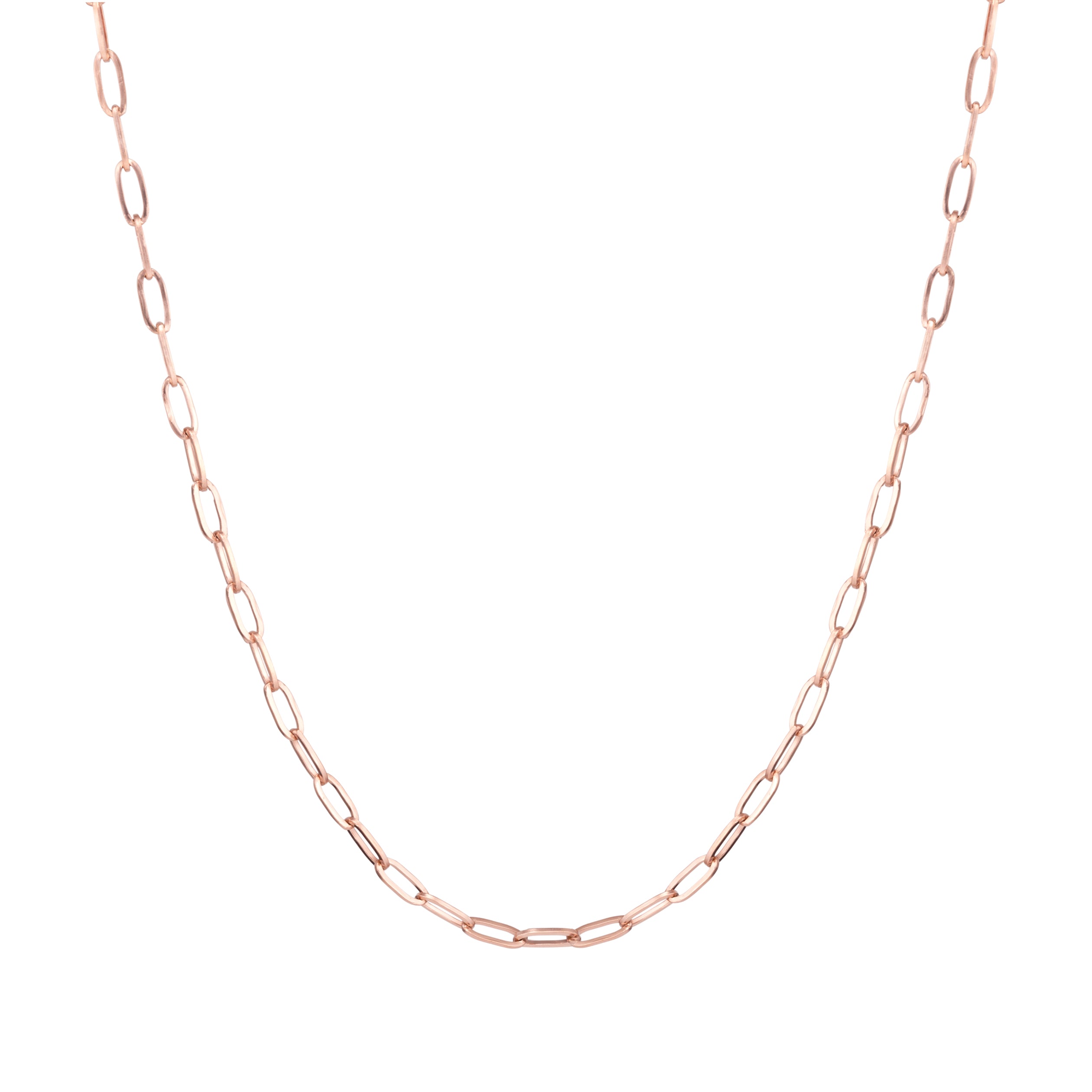 Dainty Paperclip Necklace - Rose Gold