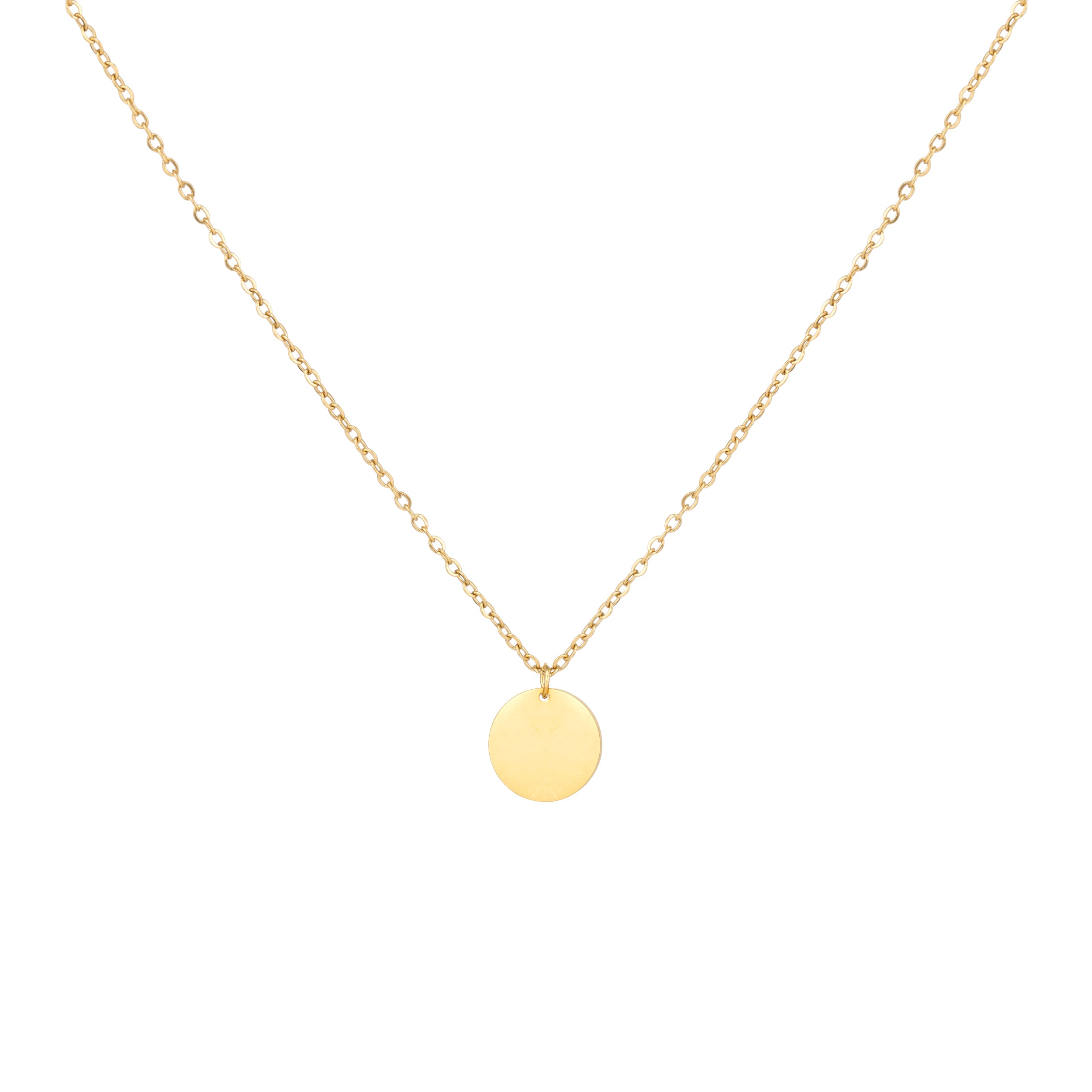 Disc Pendant Necklace - Gold