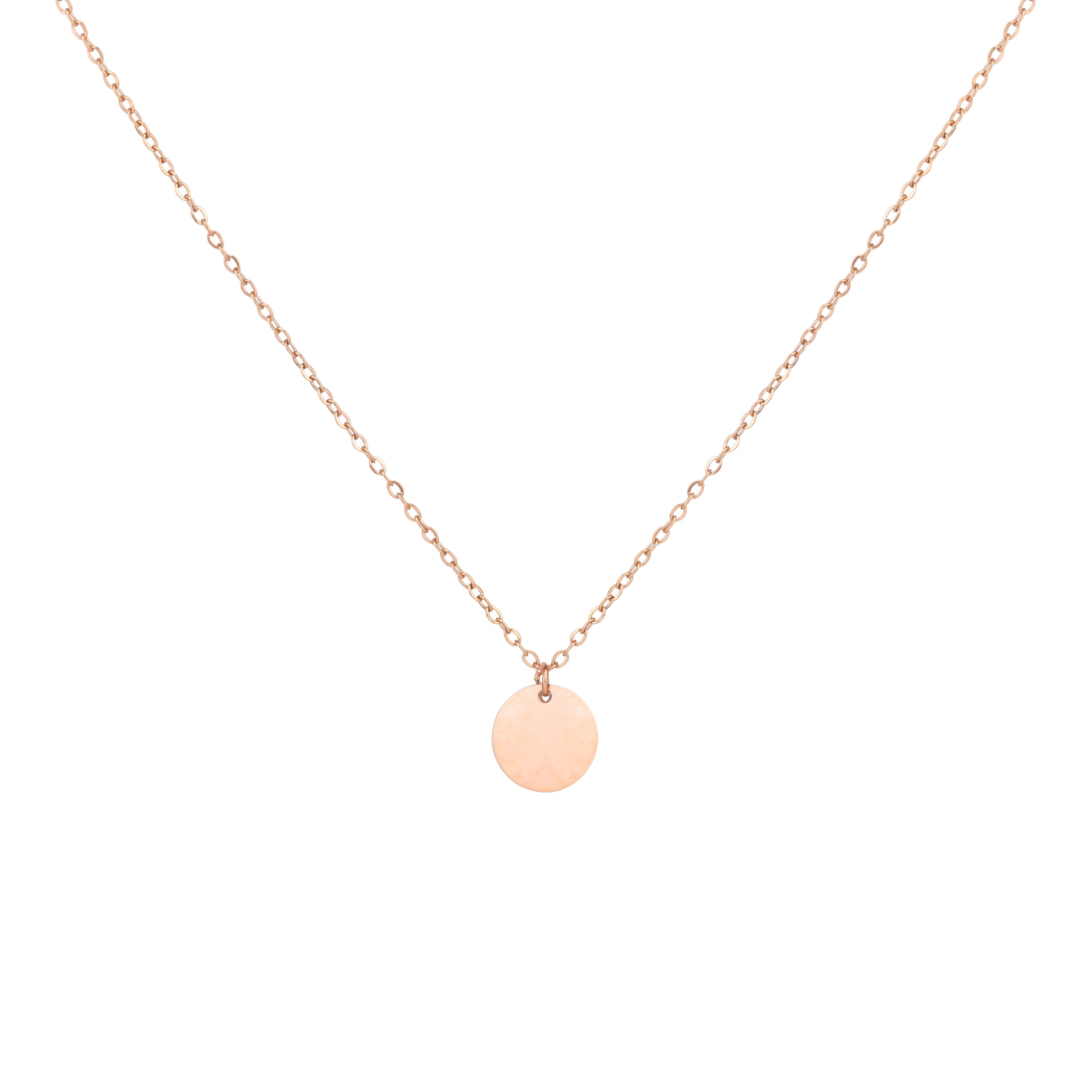 Disc Pendant Necklace - Rose Gold