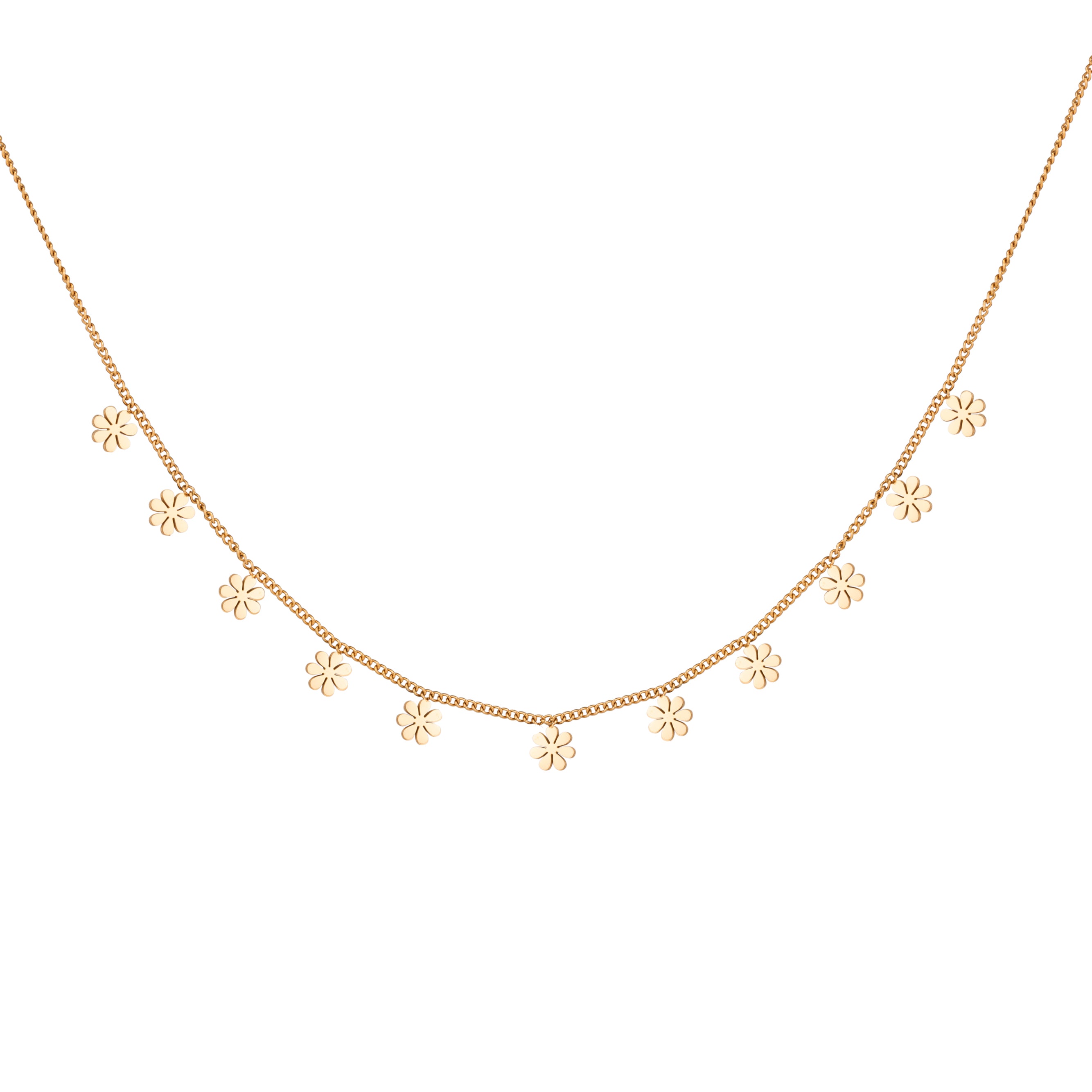 Flower Garland Necklace - Gold