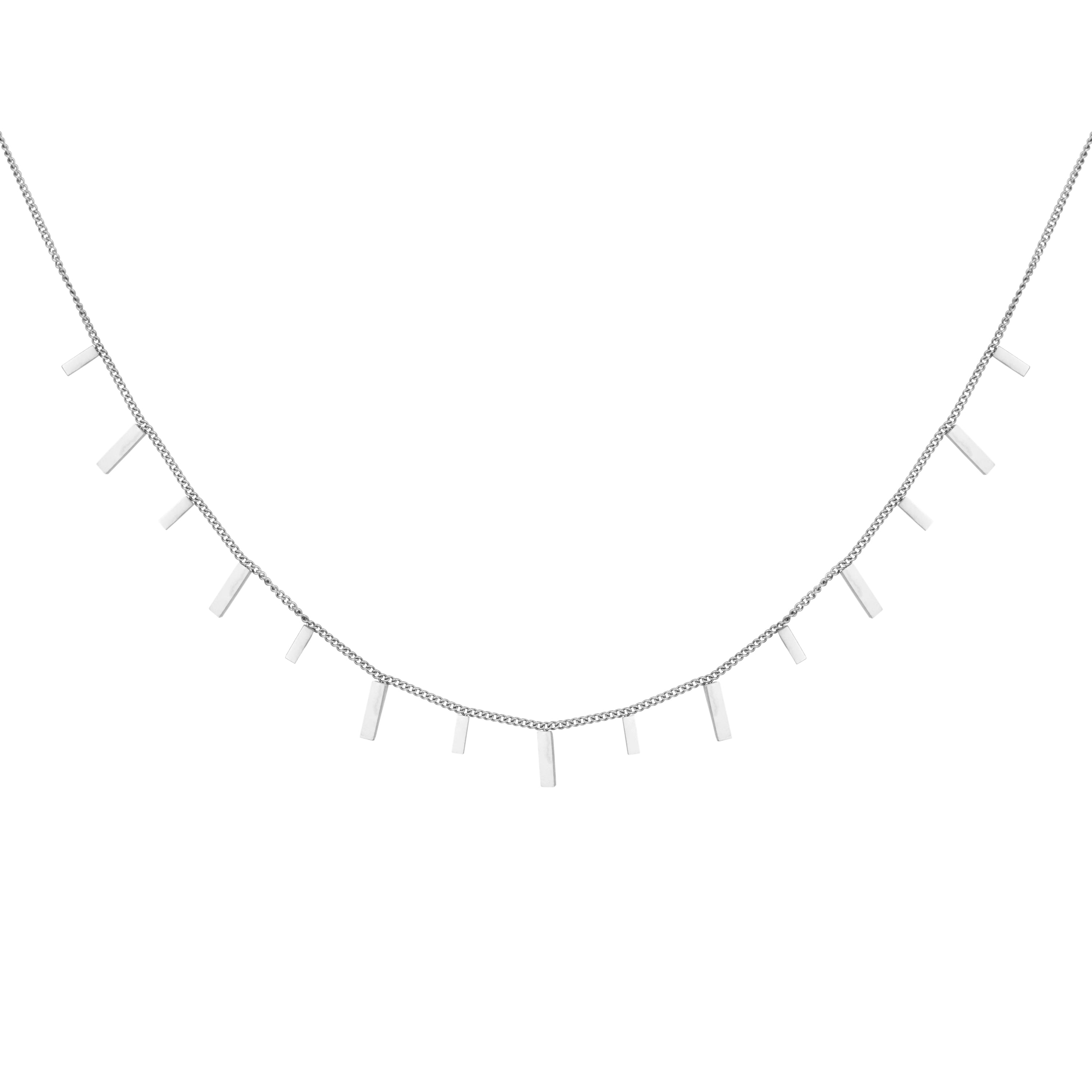 Bar Garland Necklace - Silver