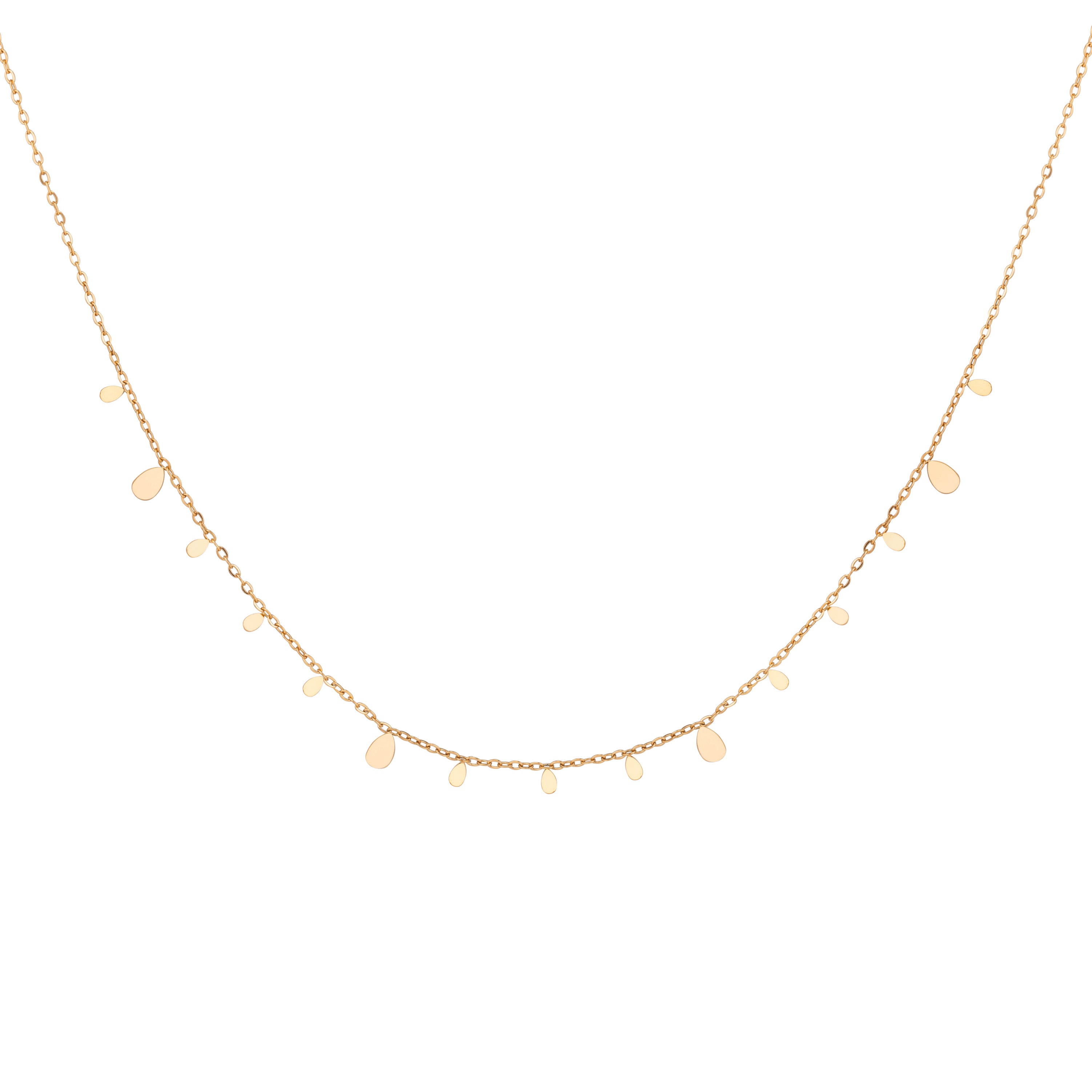 Tear Drop Garland Necklace - Gold