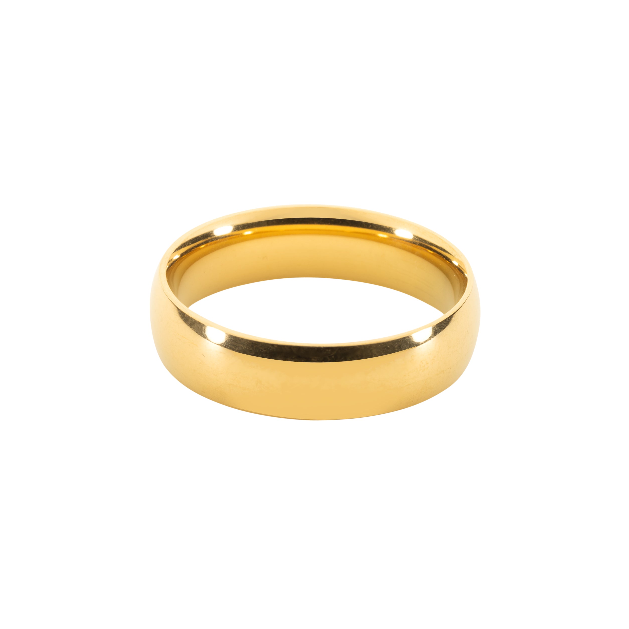 Curved Band Ring - Gold (6mm)