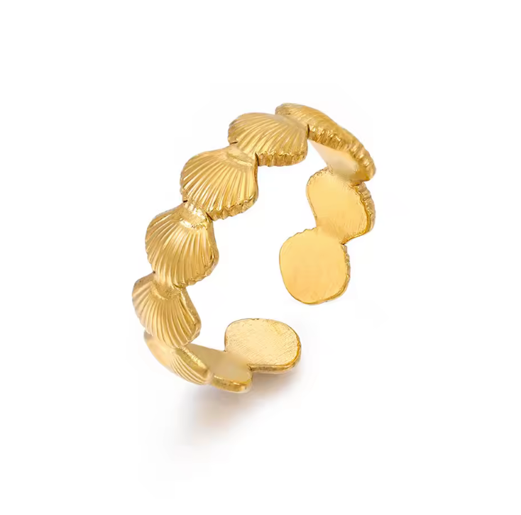 Seashell Band Ring - Gold