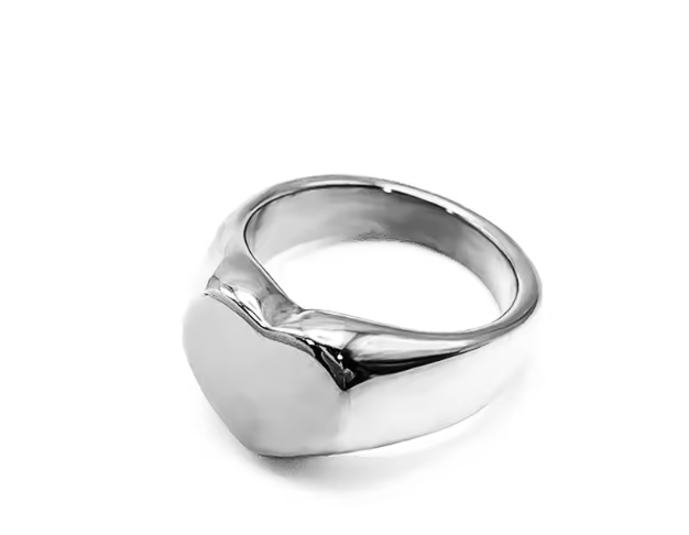 Heart Signet Ring - Silver