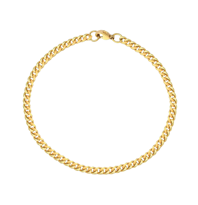 Cuban Link Bracelet 4mm - Gold