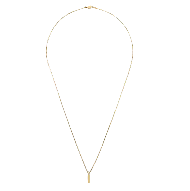 Bar Pendant Box Chain - Gold