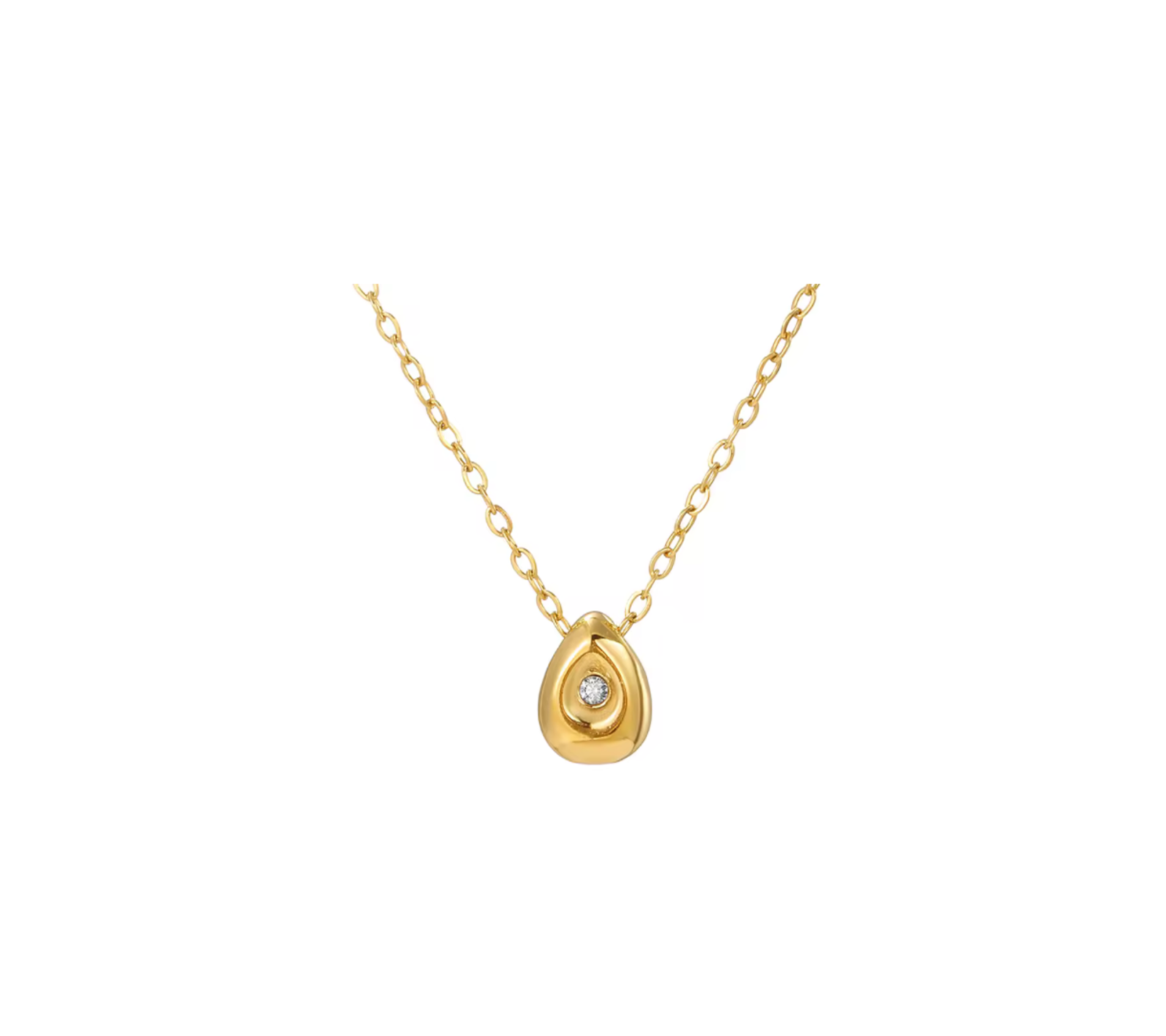 Micro Teardrop Necklace - Gold