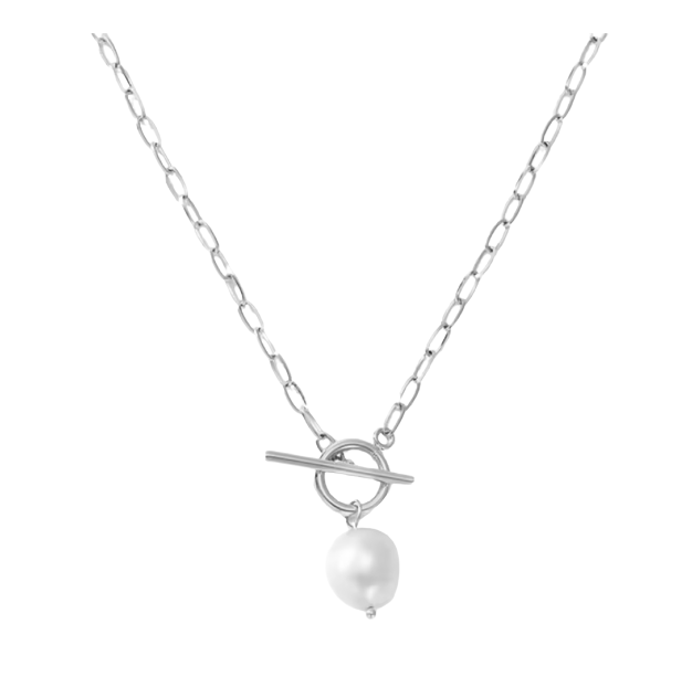 Odette Pearl Necklace - Silver