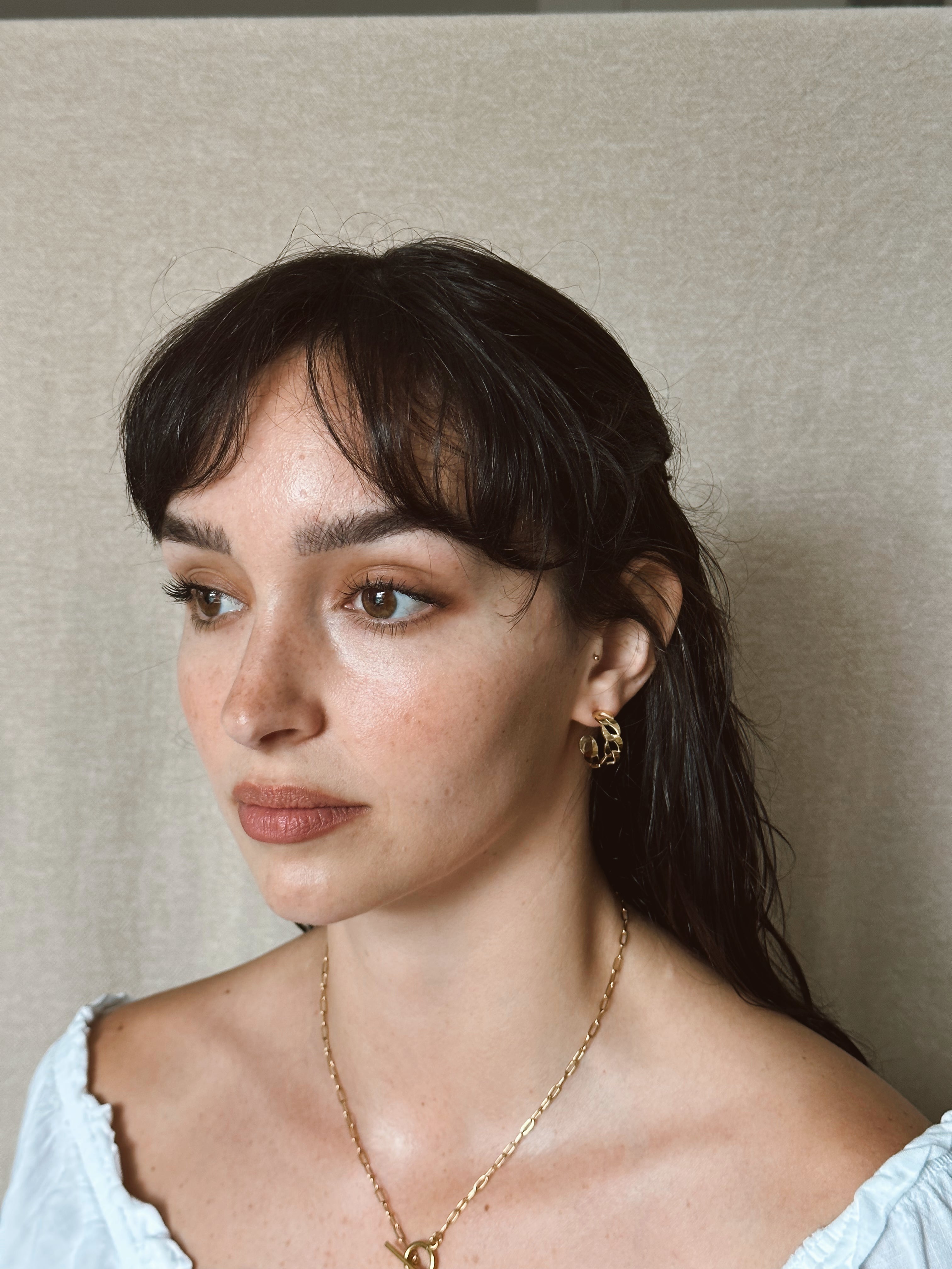 Chain Hoop Earrings - Gold